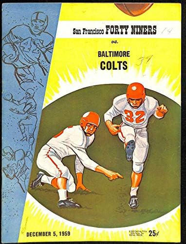 1959. Baltimore Colts protiv San Francisco 49ers Program 12/5 Kezar Stadium Ex 66487 - NFL programi
