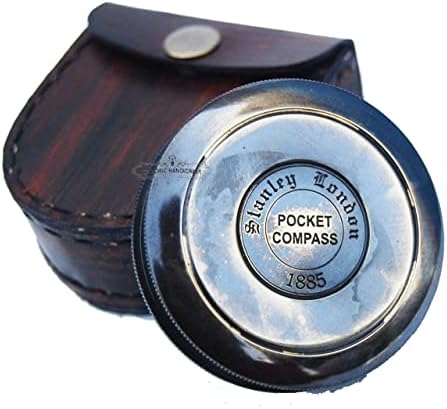 Nautički mesinganski pomorski pjesnički kompas s kožnim futrolom antikni usmjereni kompas ugravirani kampiranje kompas dar