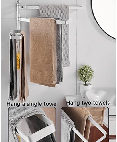 Stalci za ručnike za rotiranje kupaonice za kupaonicu s kukom s aluminijskim preklopnim stalak za ručnik zidni nosač držač